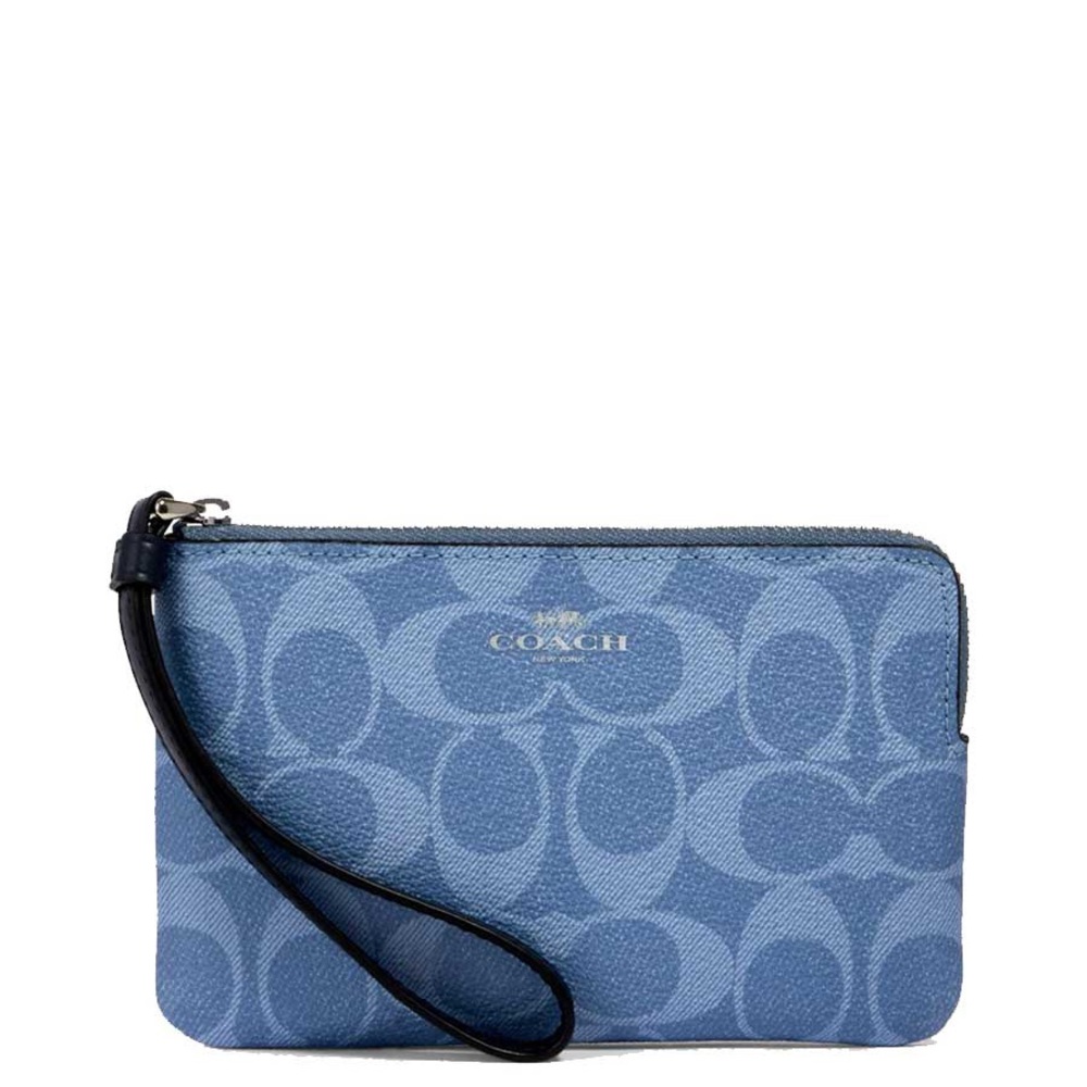 COACH Corner Zip Wristlet In Signature Canva